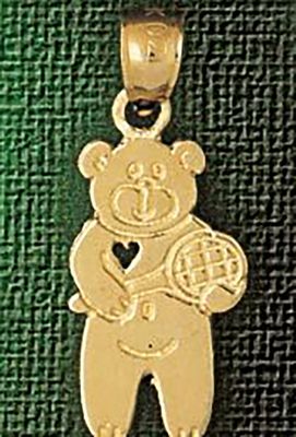 Dazzlers Jewelry Teddy Bear With Heart Pendant Necklace Charm Bracelet in Yellow, White or Rose Gol…