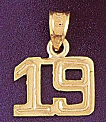 Dazzlers Jewelry Number 19 Pendant Necklace Charm Bracelet in Yellow, White or Rose Gold 951119, MP…