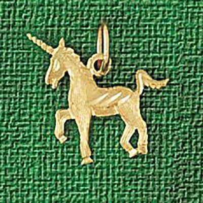 Dazzlers Jewelry Unicorn Pendant Necklace Charm Bracelet in Yellow, White or Rose Gold 1900, MPN: D…