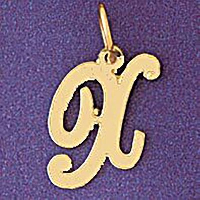 Dazzlers Jewelry Initial X Pendant Necklace Charm Bracelet in Yellow, White or Rose Gold 9561x, MPN…