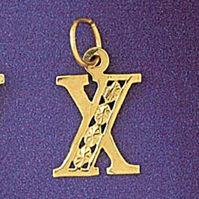 Dazzlers Jewelry Initial X Pendant Necklace Charm Bracelet in Yellow, White or Rose Gold 9569x, MPN…