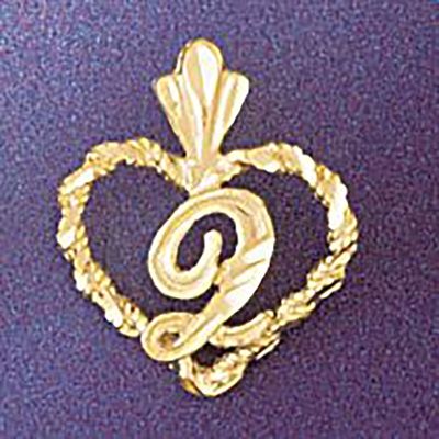 Dazzlers Jewelry Initial Q Heart Pendant Necklace Charm Bracelet in Yellow, White or Rose Gold 9579…