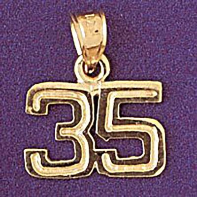 Dazzlers Jewelry Number 35 Pendant Necklace Charm Bracelet in Yellow, White or Rose Gold 951135, MP…