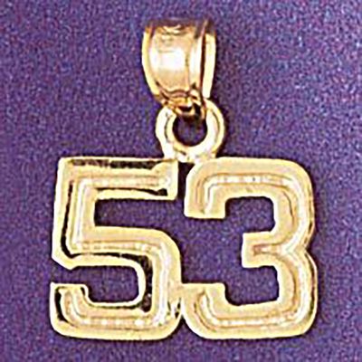 Dazzlers Jewelry Number 53 Pendant Necklace Charm Bracelet in Yellow, White or Rose Gold 951153, MP…