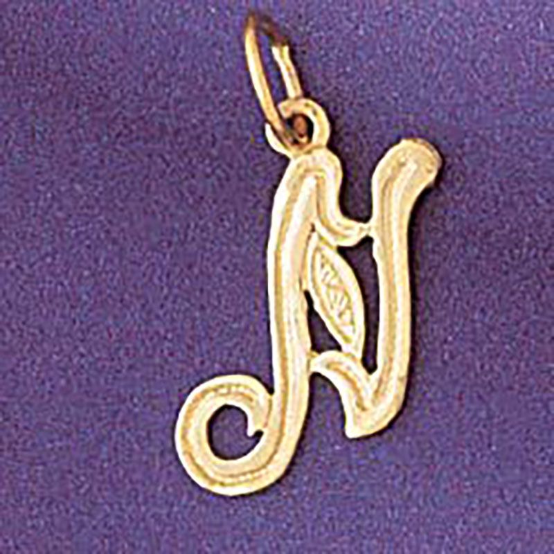 Dazzlers Jewelry Initial N Pendant Necklace Charm Bracelet in Yellow, White or Rose Gold 9565n, MPN…
