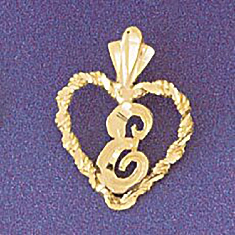 Dazzlers Jewelry Initial E Heart Pendant Necklace Charm Bracelet in Yellow, White or Rose Gold 9579…