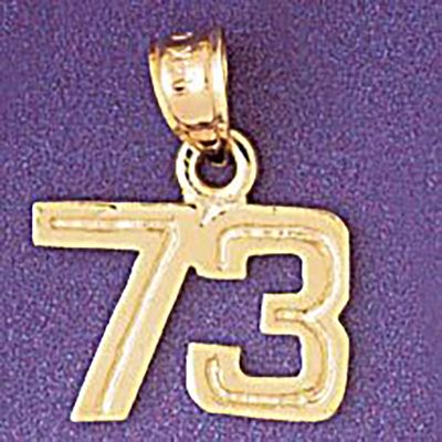 Dazzlers Jewelry Number 73 Pendant Necklace Charm Bracelet in Yellow, White or Rose Gold 951173, MP…