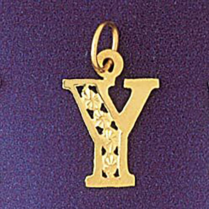 Dazzlers Jewelry Initial Y Pendant Necklace Charm Bracelet in Yellow, White or Rose Gold 9569y, MPN…