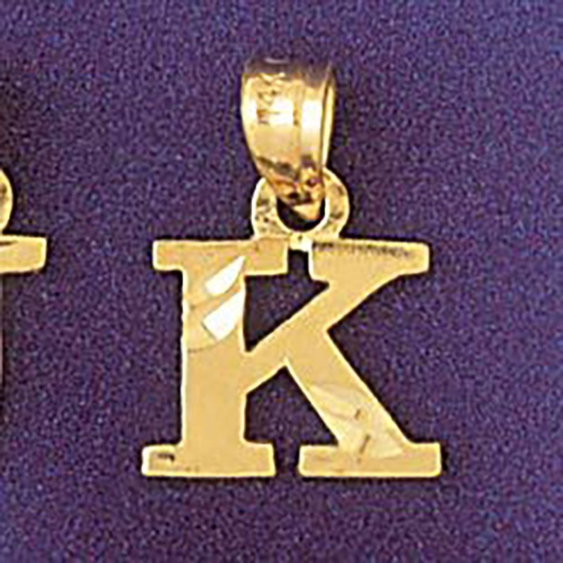 Dazzlers Jewelry Initial K Pendant Necklace Charm Bracelet in Yellow, White or Rose Gold 9570k, MPN…