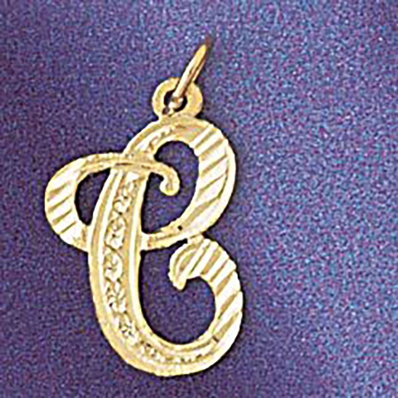 Dazzlers Jewelry Initial C Classic Pendant Necklace Charm Bracelet in Yellow, White or Rose Gold 95…