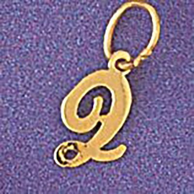 Dazzlers Jewelry Initial Q Pendant Necklace Charm Bracelet in Yellow, White or Rose Gold 9562q, MPN…