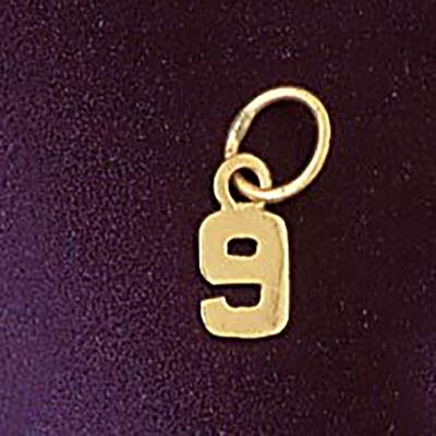 Dazzlers Jewelry Number 9 Pendant Necklace Charm Bracelet in Yellow, White or Rose Gold 95129, MPN:…