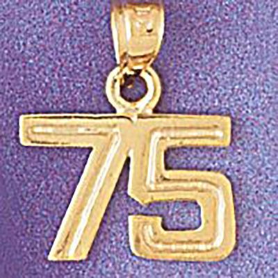 Dazzlers Jewelry Number 75 Pendant Necklace Charm Bracelet in Yellow, White or Rose Gold 951175, MP…
