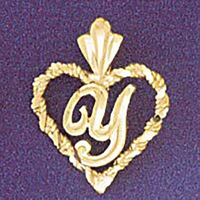 Dazzlers Jewelry Initial Y Heart Pendant Necklace Charm Bracelet in Yellow, White or Rose Gold 9579…