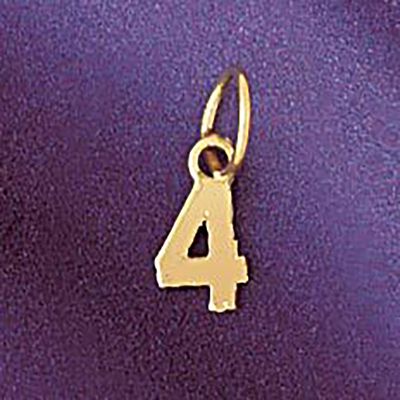 Dazzlers Jewelry Number 4 Pendant Necklace Charm Bracelet in Yellow, White or Rose Gold 95124, MPN:…