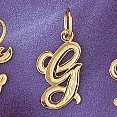 Dazzlers Jewelry Initial G Pendant Necklace Charm Bracelet in Yellow, White or Rose Gold 9565g, MPN…