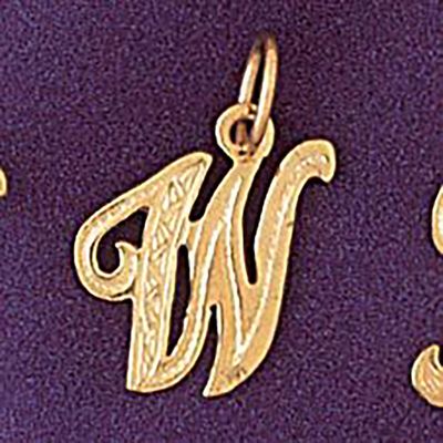 Dazzlers Jewelry Initial W Pendant Necklace Charm Bracelet in Yellow, White or Rose Gold 9565w, MPN…