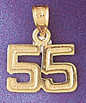 Dazzlers Jewelry Number 55 Pendant Necklace Charm Bracelet in Yellow, White or Rose Gold 951155, MP…