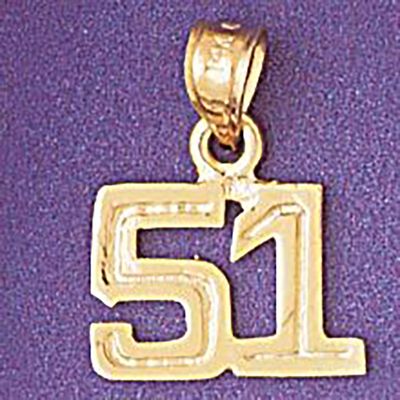 Dazzlers Jewelry Number 51 Pendant Necklace Charm Bracelet in Yellow, White or Rose Gold 951151, MP…