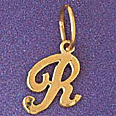 Dazzlers Jewelry Initial R Pendant Necklace Charm Bracelet in Yellow, White or Rose Gold 9562r, MPN…