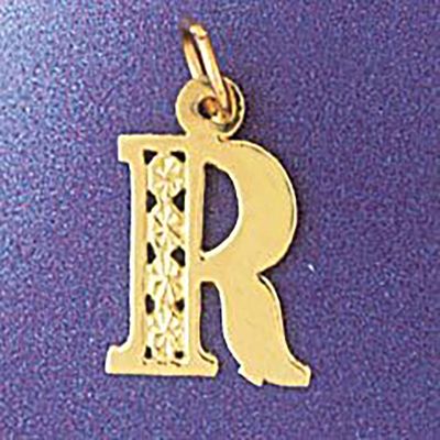 Dazzlers Jewelry Initial R Pendant Necklace Charm Bracelet in Yellow, White or Rose Gold 9569r, MPN…