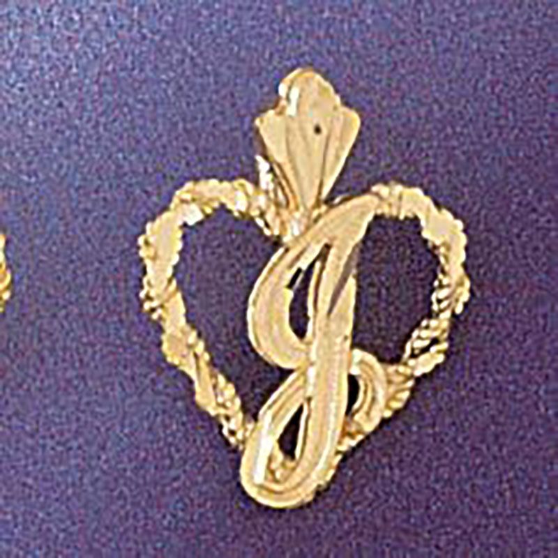 Dazzlers Jewelry Initial J Heart Pendant Necklace Charm Bracelet in Yellow, White or Rose Gold 9579…