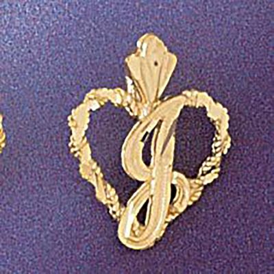 Dazzlers Jewelry Initial J Heart Pendant Necklace Charm Bracelet in Yellow, White or Rose Gold 9579…