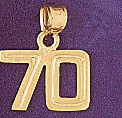 Dazzlers Jewelry Number 70 Pendant Necklace Charm Bracelet in Yellow, White or Rose Gold 951170, MP…