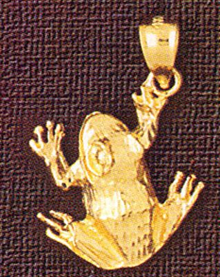 Dazzlers Jewelry Frog Pendant Necklace Charm Bracelet in Yellow, White or Rose Gold 1587, MPN: DZ-1…