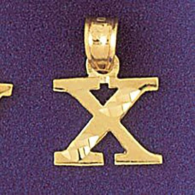 Dazzlers Jewelry Initial X Pendant Necklace Charm Bracelet in Yellow, White or Rose Gold 9570x, MPN…