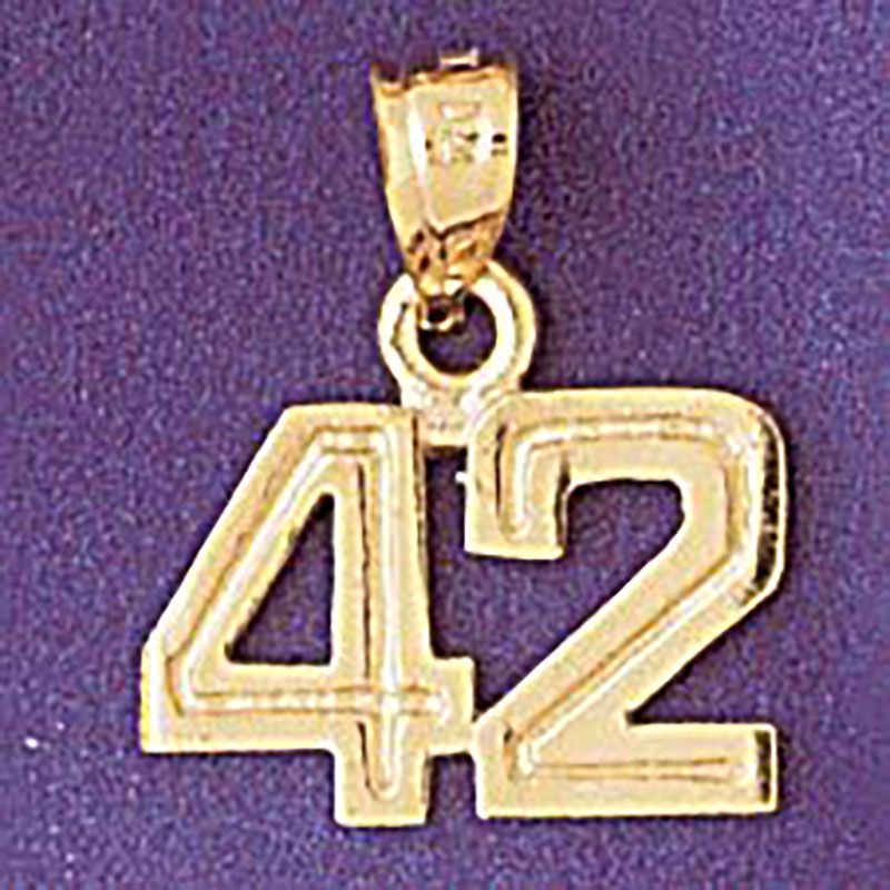 Dazzlers Jewelry Number 42 Pendant Necklace Charm Bracelet in Yellow, White or Rose Gold 951142, MP…