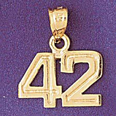 Dazzlers Jewelry Number 42 Pendant Necklace Charm Bracelet in Yellow, White or Rose Gold 951142, MP…