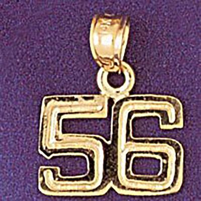 Dazzlers Jewelry Number 56 Pendant Necklace Charm Bracelet in Yellow, White or Rose Gold 951156, MP…
