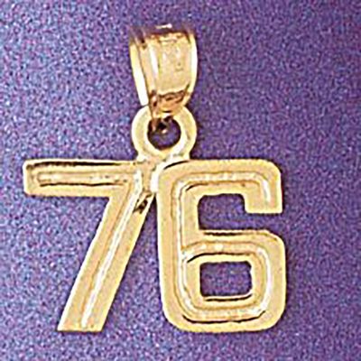Dazzlers Jewelry Number 76 Pendant Necklace Charm Bracelet in Yellow, White or Rose Gold 951176, MP…