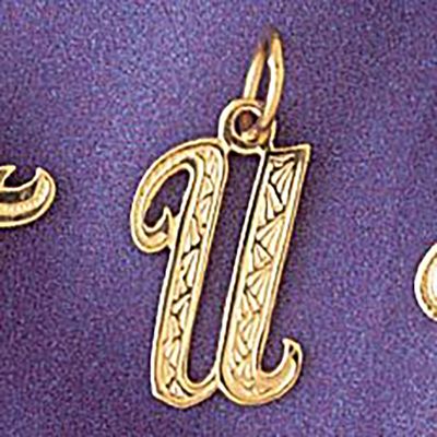 Dazzlers Jewelry Initial U Pendant Necklace Charm Bracelet in Yellow, White or Rose Gold 9565u, MPN…