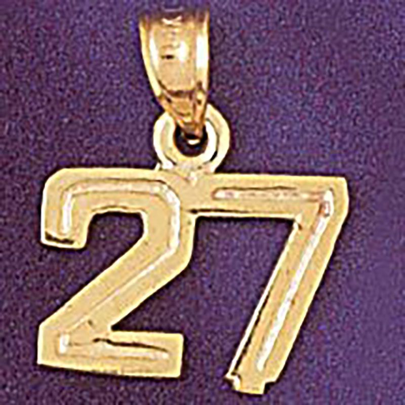 Dazzlers Jewelry Number 27 Pendant Necklace Charm Bracelet in Yellow, White or Rose Gold 951127, MP…
