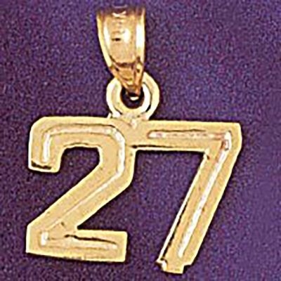 Dazzlers Jewelry Number 27 Pendant Necklace Charm Bracelet in Yellow, White or Rose Gold 951127, MP…