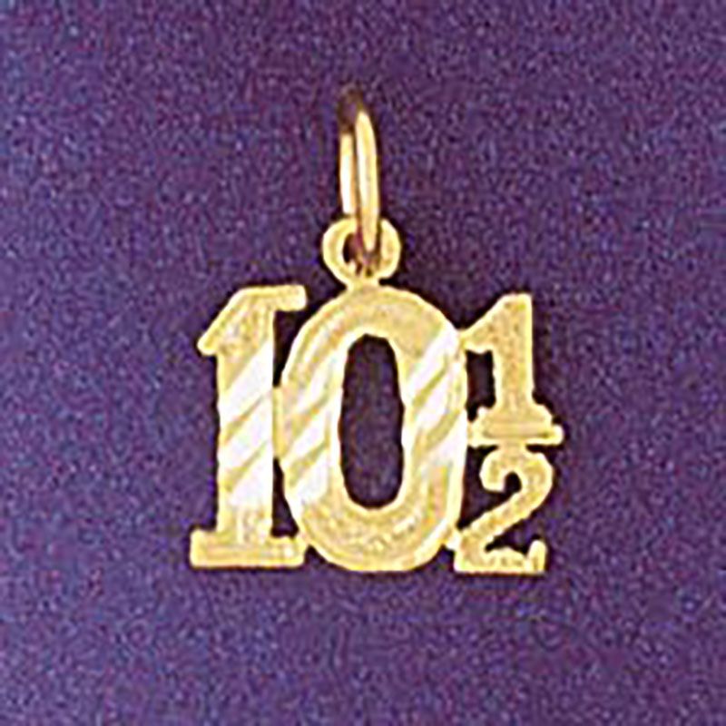 Dazzlers Jewelry Number 10 1/2 Pendant Necklace Charm Bracelet in Yellow, White or Rose Gold 9543, …