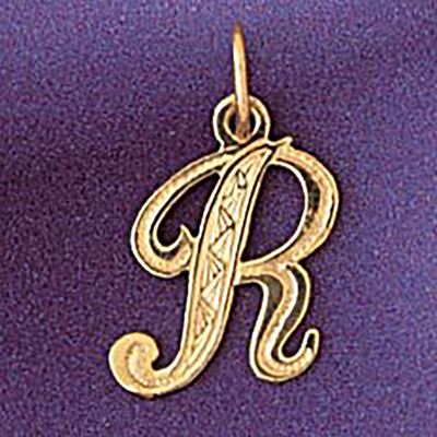 Dazzlers Jewelry Initial R Pendant Necklace Charm Bracelet in Yellow, White or Rose Gold 9565r, MPN…