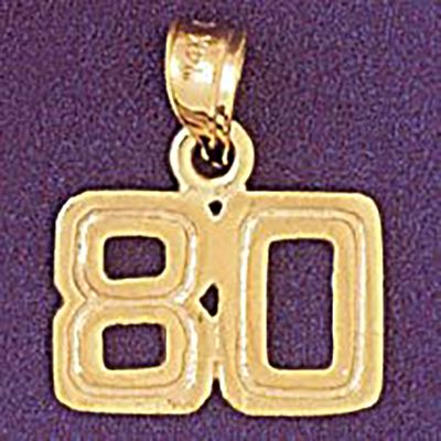Dazzlers Jewelry Number 80 Pendant Necklace Charm Bracelet in Yellow, White or Rose Gold 951180, MP…