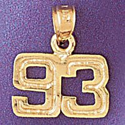 Dazzlers Jewelry Number 93 Pendant Necklace Charm Bracelet in Yellow, White or Rose Gold 951193, MP…