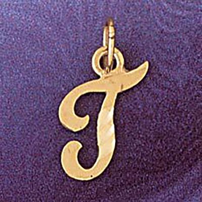Dazzlers Jewelry Initial T Pendant Necklace Charm Bracelet in Yellow, White or Rose Gold 9564t, MPN…