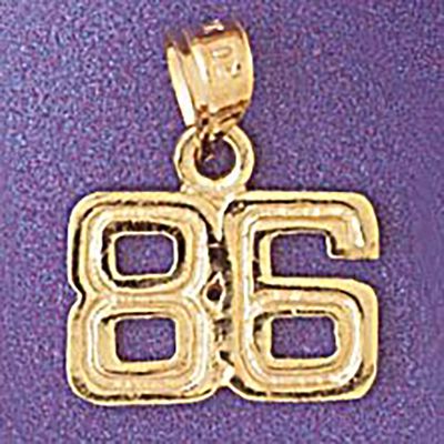 Dazzlers Jewelry Number 86 Pendant Necklace Charm Bracelet in Yellow, White or Rose Gold 951186, MP…