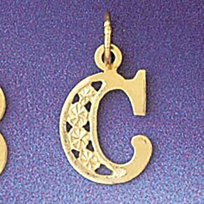 Dazzlers Jewelry Initial C Pendant Necklace Charm Bracelet in Yellow, White or Rose Gold 9569c, MPN…