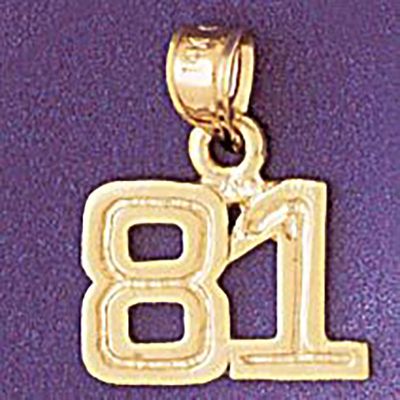 Dazzlers Jewelry Number 81 Pendant Necklace Charm Bracelet in Yellow, White or Rose Gold 951181, MP…