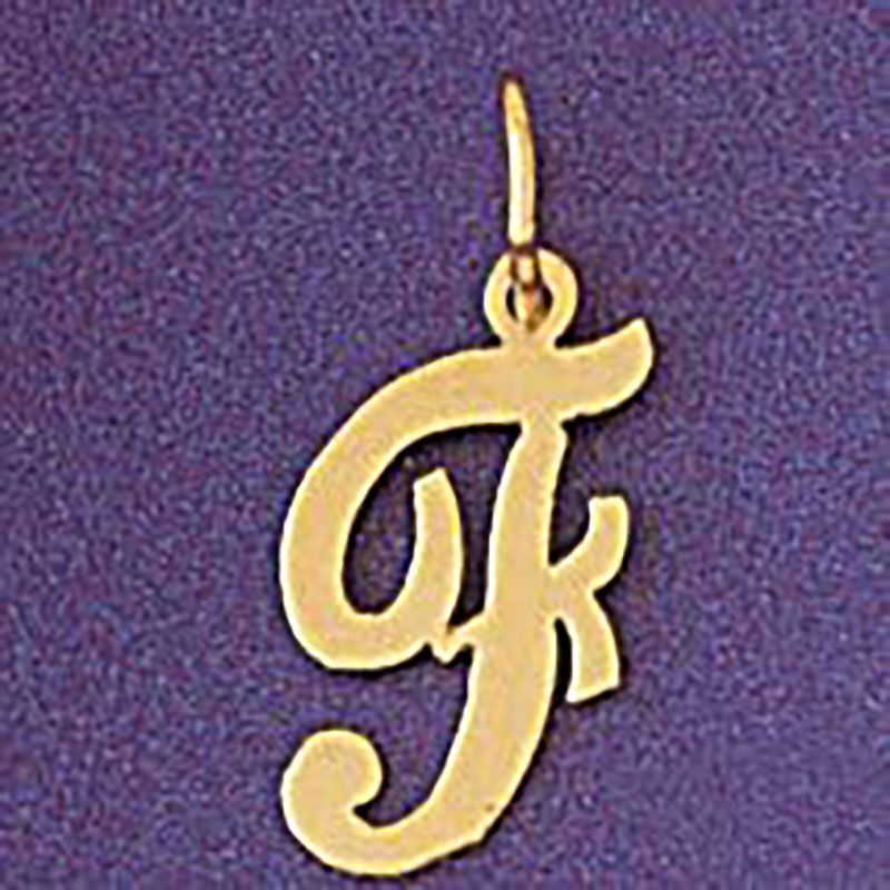 Dazzlers Jewelry Initial F Pendant Necklace Charm Bracelet in Yellow, White or Rose Gold 9561f, MPN…