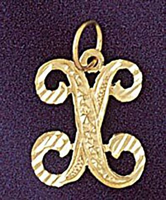 Dazzlers Jewelry Initial X Classic Pendant Necklace Charm Bracelet in Yellow, White or Rose Gold 95…