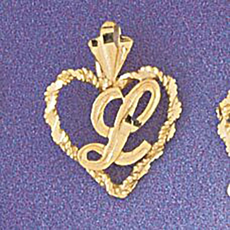 Dazzlers Jewelry Initial L Heart Pendant Necklace Charm Bracelet in Yellow, White or Rose Gold 9579…