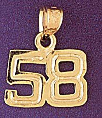 Dazzlers Jewelry Number 58 Pendant Necklace Charm Bracelet in Yellow, White or Rose Gold 951158, MP…