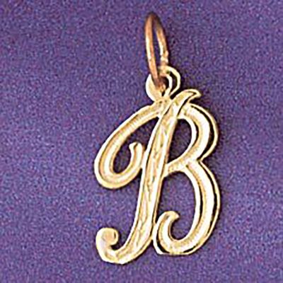 Dazzlers Jewelry Initial B Pendant Necklace Charm Bracelet in Yellow, White or Rose Gold 9565b, MPN…